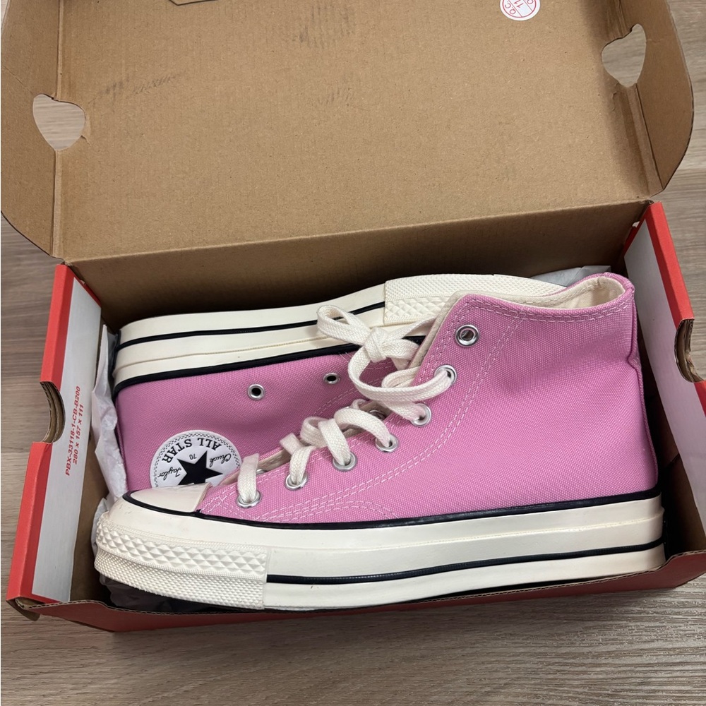 Converse Classic High Tops Sneakers in Amber Pink - Picture 8 of 9